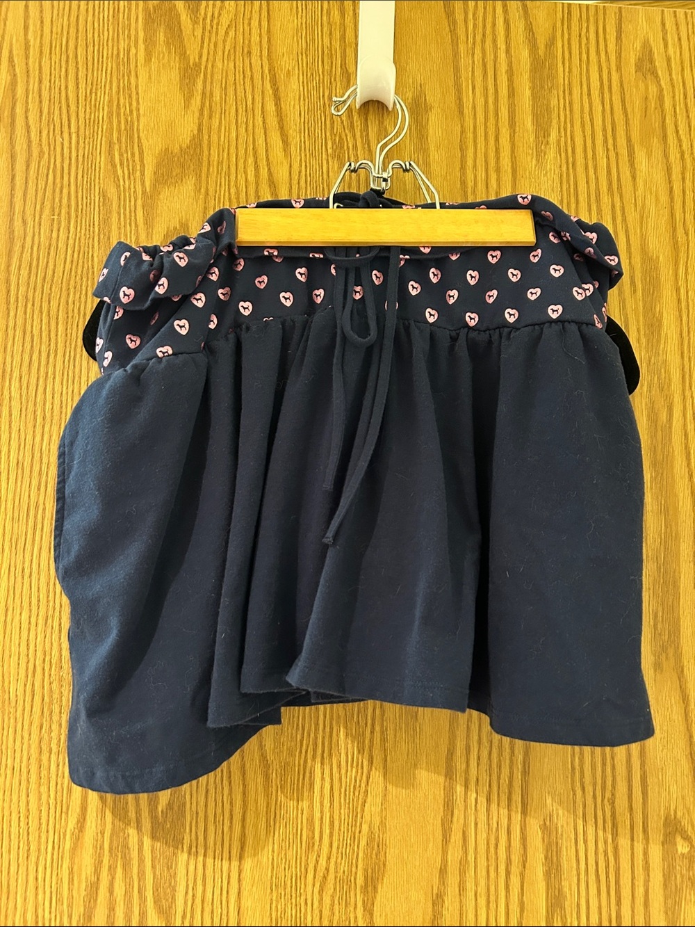 VS Pink Fold over Skort with Pink Heart Trim
